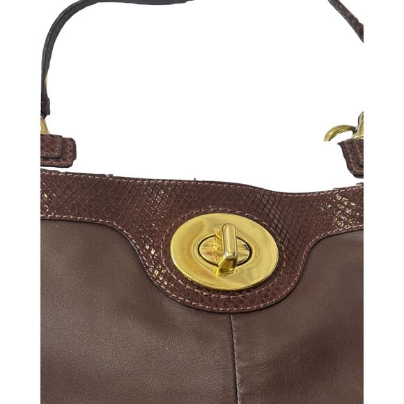 Coach Penelope Carryall Brown Turnlock Leather Purse F16531 (H1160) - Picture 7 of 7